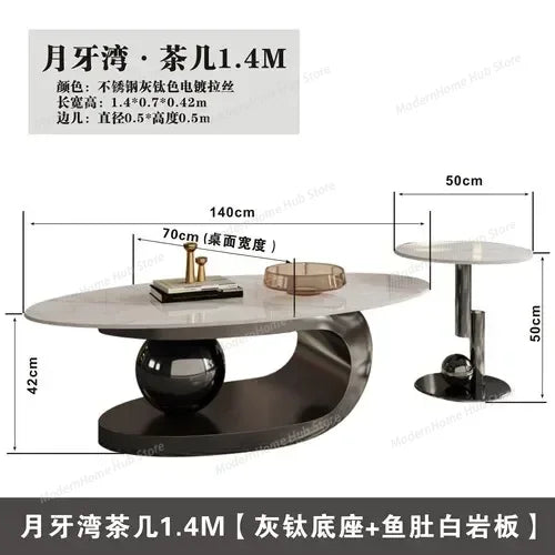 Nordic Modern Design Oval Coffee Tables