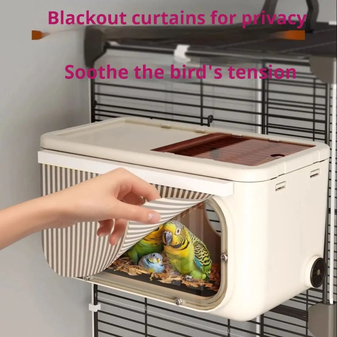 Transparent Bird Nest Breeding Box Cage, Parakeet Nesting Box, Acrylic Parrot Breeding House