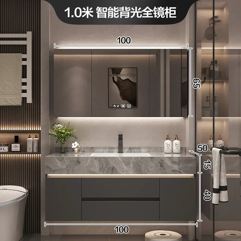 Bathroom Vanity Cabinet, Sink, Organizer Storage, Mirror