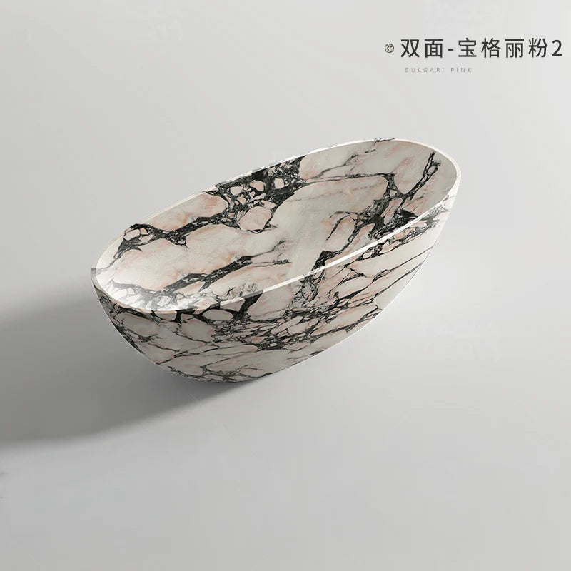 Any Size Custom Premium Marble Freestanding Bathtub One Piece Double Soaking Tub Luxury Home Hotel Villa Guesthouse Bathroom Tub
