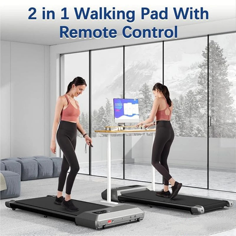 2.5HP Treadmill & Walking Pad, LCD Digital Data Display, 2in1 Walking Running Fitness Exercise Machine