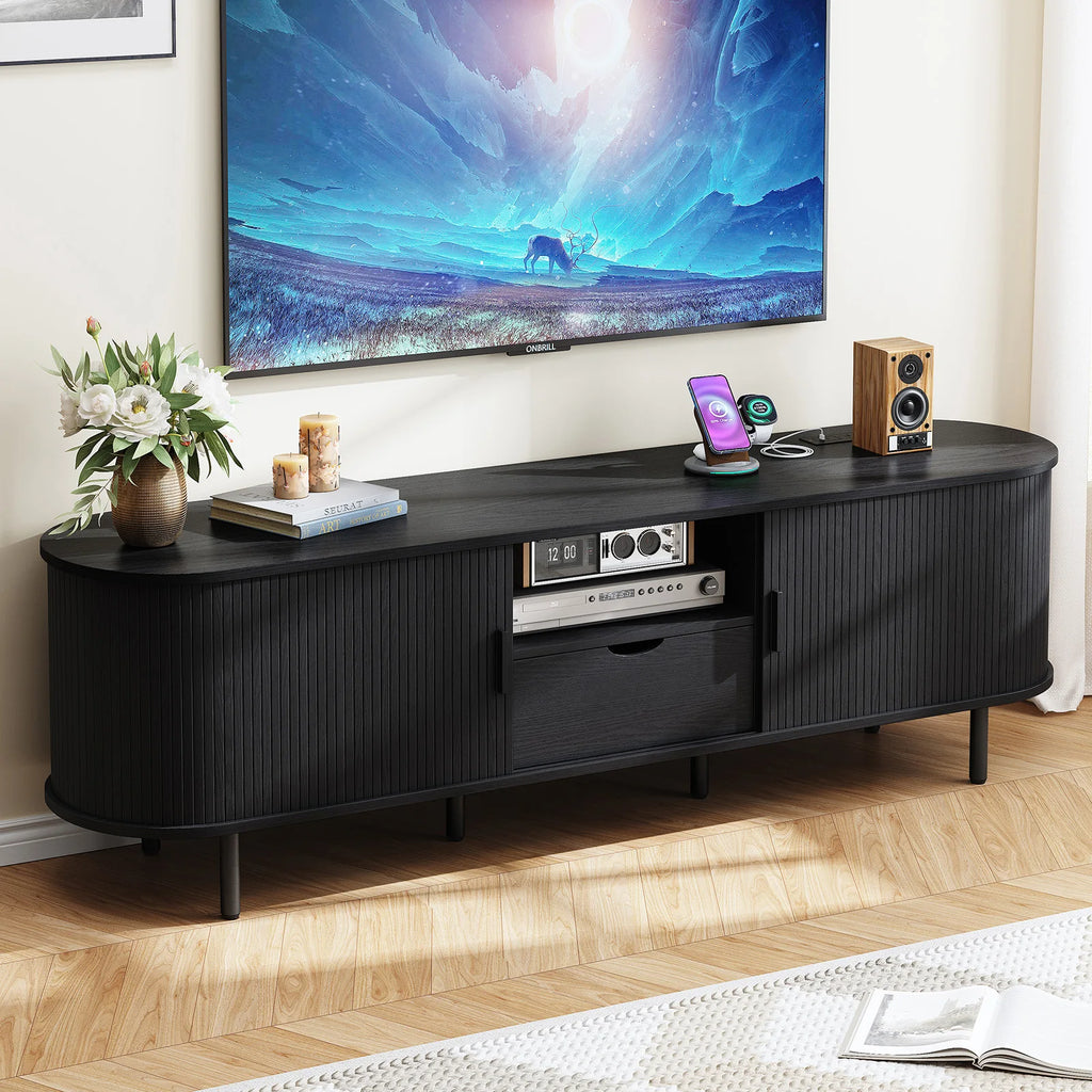 69 Inch TV Console for TVs up to 80", Entertainment Center w/ Storage