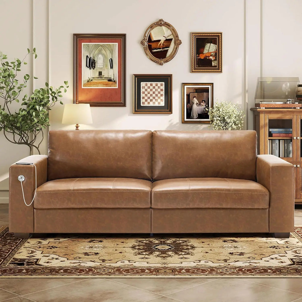 89" Sofa for Living Room, Modern Comfy Sofa with Medium Firm Seat Cushion, Removable Cover, Wide Armrest,