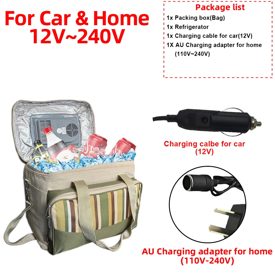 33L Portable Foldable Electric Bag Refrigerator, Perfect for Family Picnics Camping Car Travel Road Trip