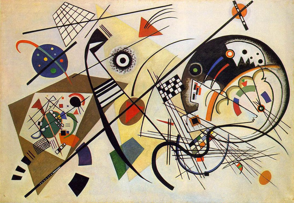 Vintage Wassily Kandinsky Canvas Painting, Transverse Line Reproduction