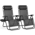 JHK Zero Gravity Portable Recliner Camping Patio Outdoor Garden Lounge Chair with Cup Holder, Trays, Adjustable Pillow