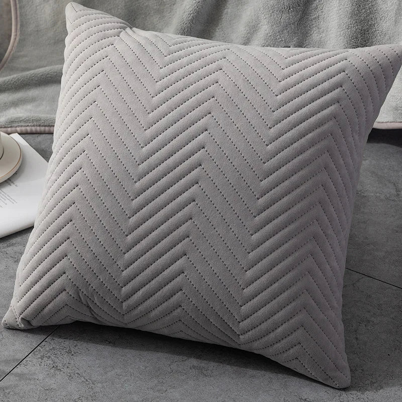 Quilted Velvet Pillowcase Throw Pillow Covers 45x45cm