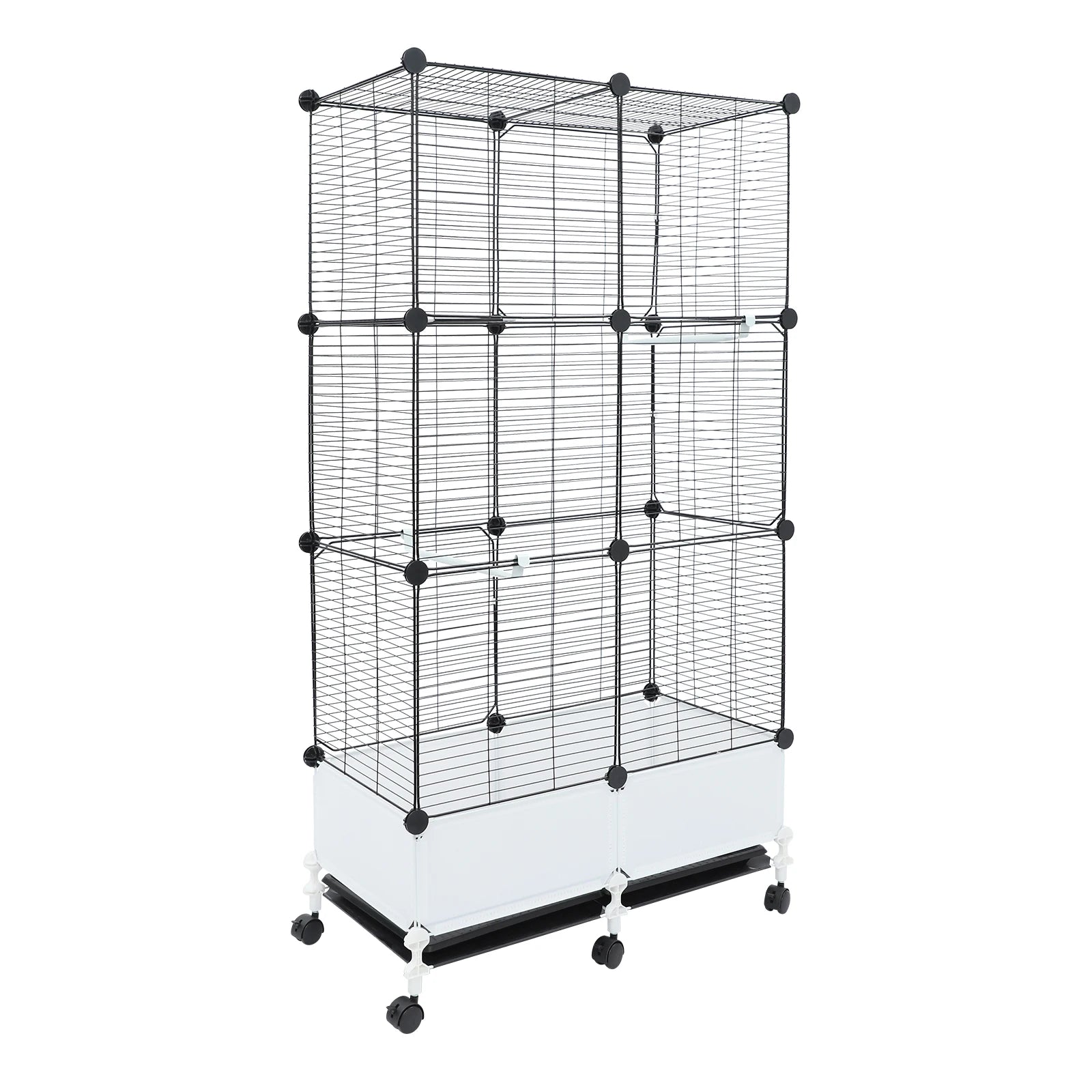 Large Parrot Cage, Standing Bird Cage 29x14x55 Inch, Spacious Birdcage with Splash Guard & 6 Locking Wheels
