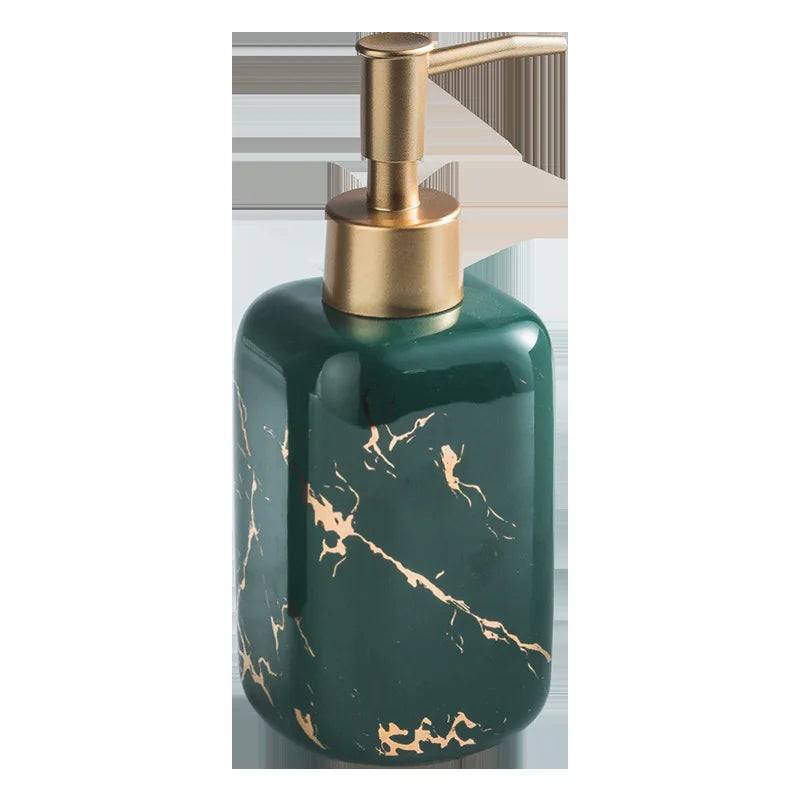 Nordic Matte Golden Ceramics Bathroom Toiletries Set  Toiletries Cup Soap Dish Soap Dispenser Toothbrush Holder Tumbler