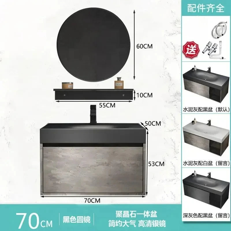Modern Bathroom Cabinet, Smart Mirror, Integrated Washbasin Bathroom Vanity Cabinets with Sink