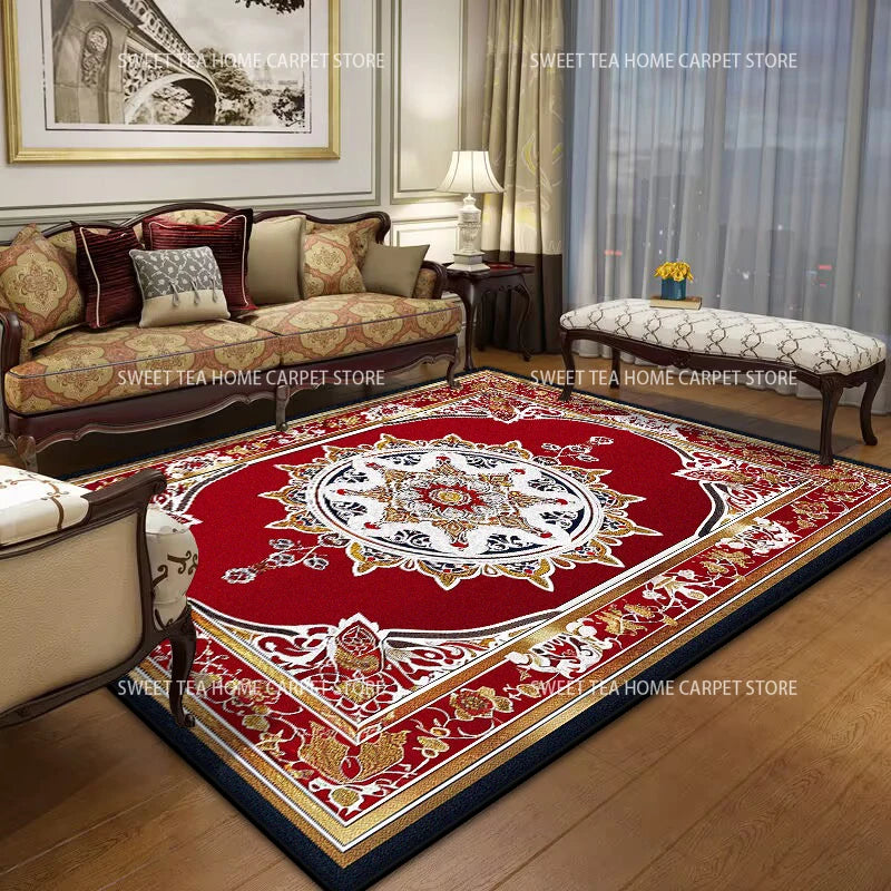 Persian Luxury Red Carpet Living Room Large Size Rug Non-slip Coffee Tables Mat Home Decoration Bedroom Lounge Rug Tapis Salon