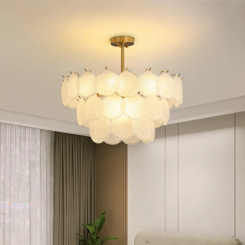 Modern Creative Shell Glass LED Chandelier