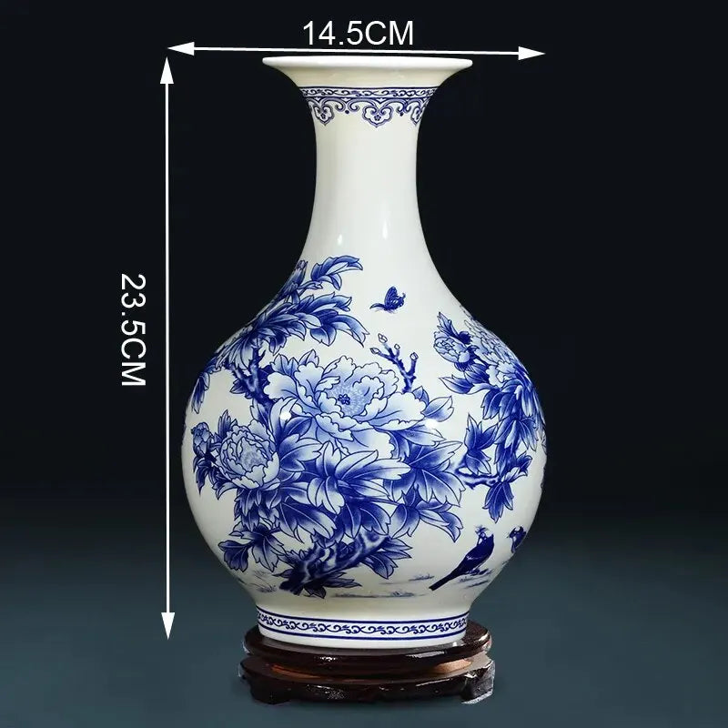 Bone China Flower Vase, Home Decor, Chinese Tradition Vases for Flowers, Ceramic Vase Decoration Home, Living Room