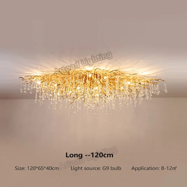Nordic Luxury Gold LED Crystal Chandelier