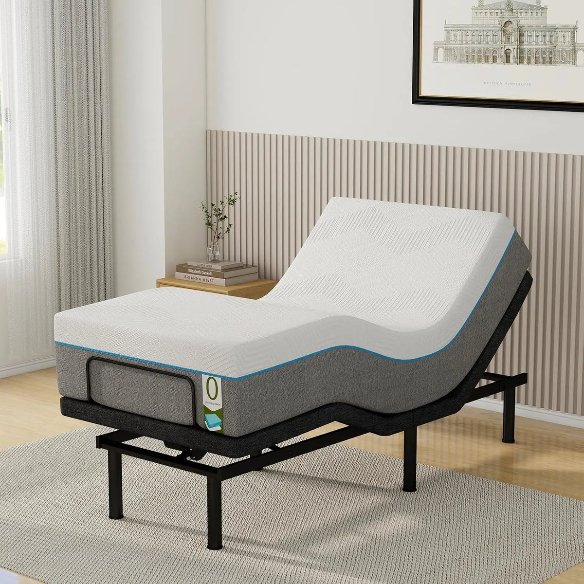 Twin XL Adjustable Bed Frame With Mattress