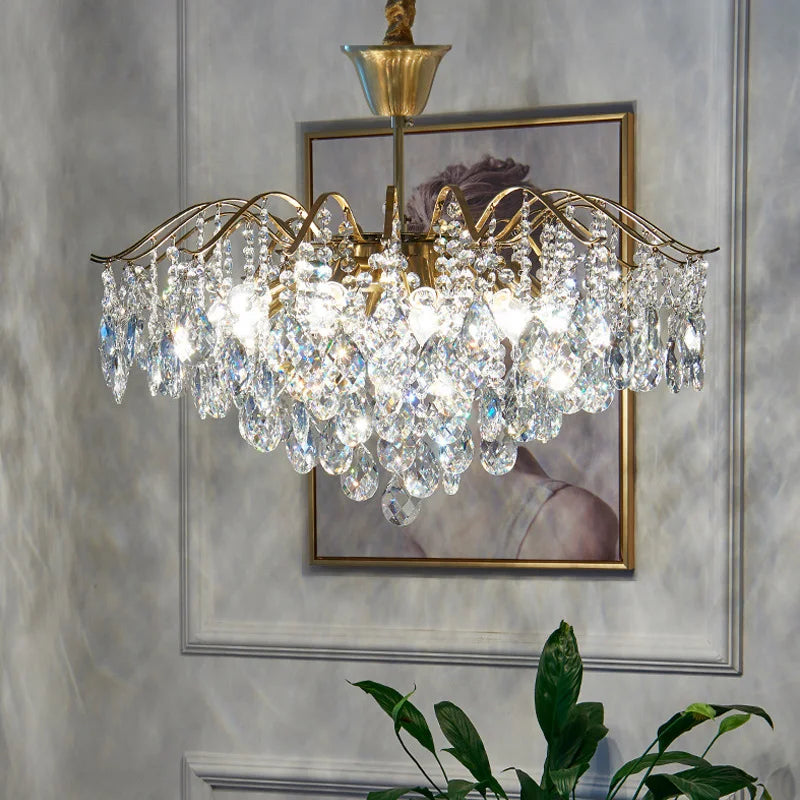 Luxury French Crystal Ceiling Pendant LED Lamp  Chandeliers