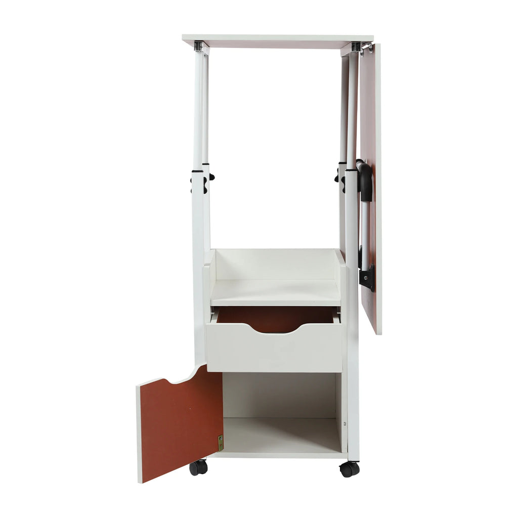 Movable Bedside Table Warp-Proof Overbed Desk, Height Adjustable EASY Cleaning Multi-Function Bed Table
