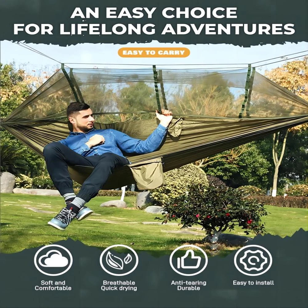 Portable Outdoor Double Mosquito Net Hammocks