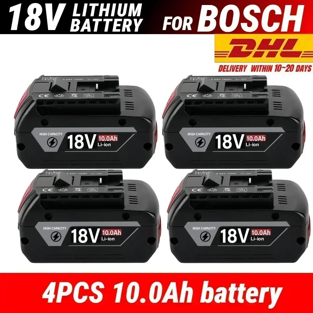 Rechargeable Lithium-Ion Battery for Bosch 18V Tools, 8/10/12.0 Ah Power Tool Batteries