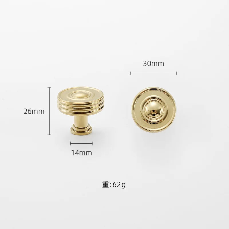 Bright Gold Luxury Solid Brass Handles for Cabinets and Drawers