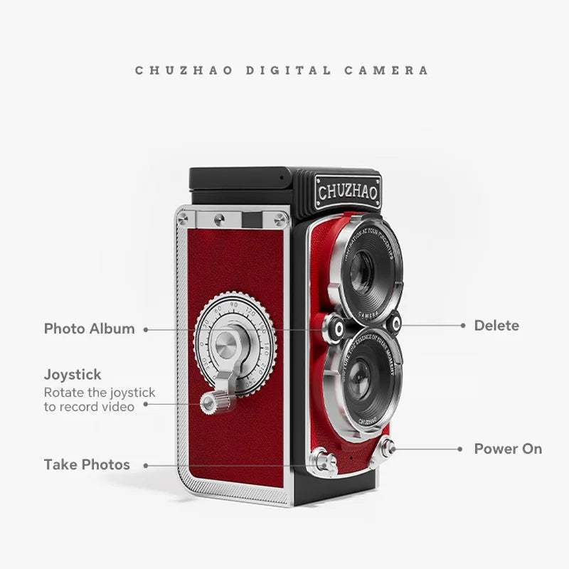 CHUZHAO Vintage Mini Digital Camera Retro Autofocus 12MP, 1080P FHD Video