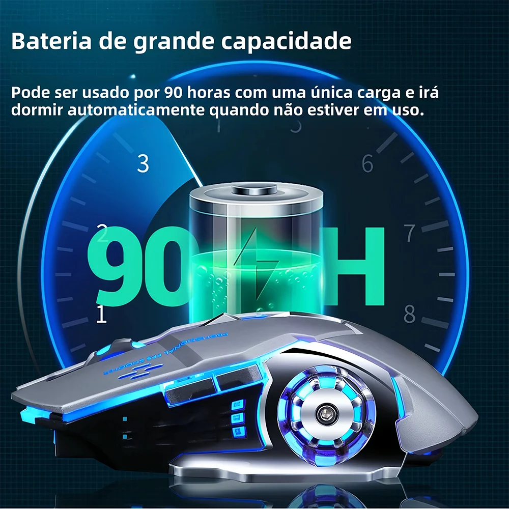 2.4G Wireless Rechargeable Bluetooth RGB Backlit Gaming Mouse