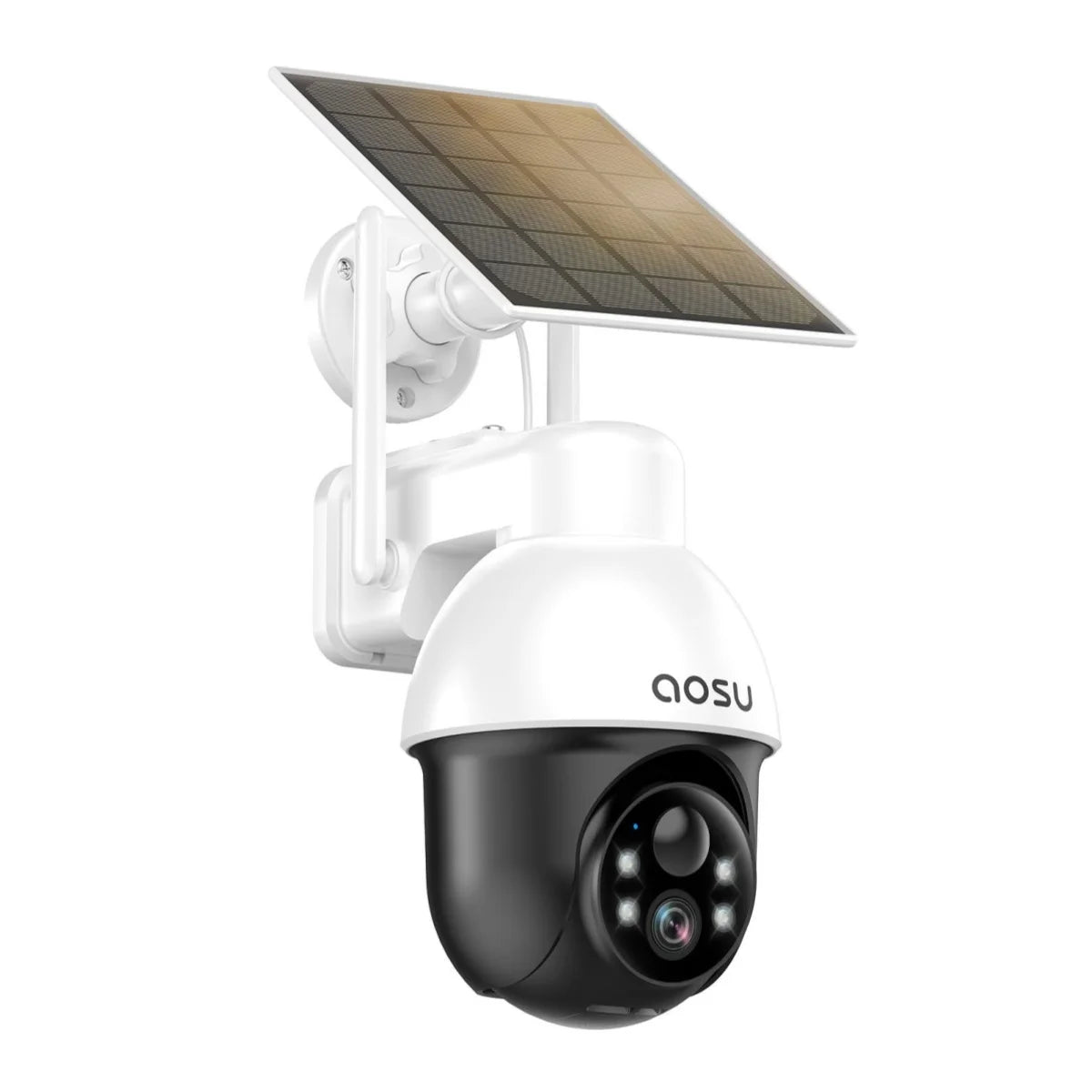 AOSU 3MP PTZ Solar Security Camera,, Built-in Battery, Wireless 2.4Ghz WIFI Camera PIR AI Detection, 2-Way Audio