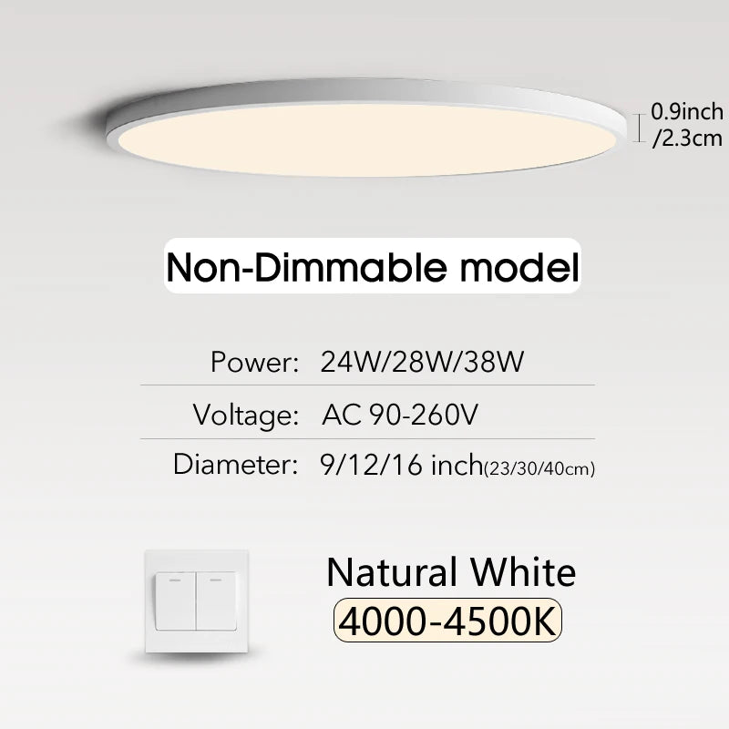 MARPOU 2cm Ultra-thin LED ceiling light