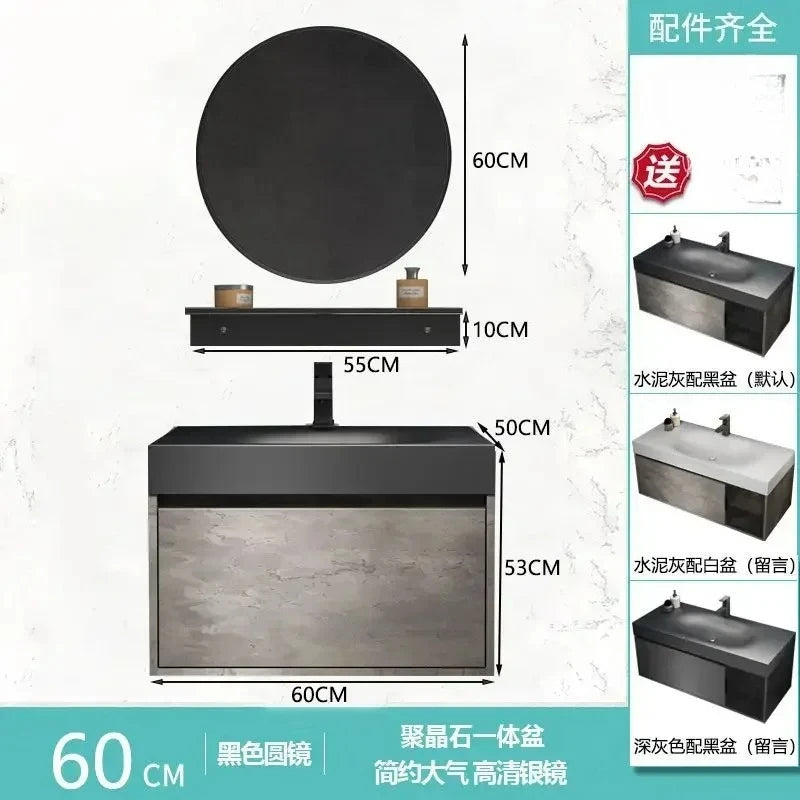 Modern Bathroom Cabinet, Smart Mirror, Integrated Washbasin Bathroom Vanity Cabinets with Sink