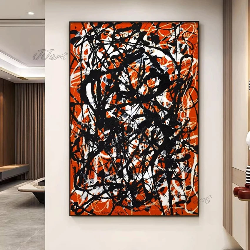 Large Home Decor Art Copy Pollock Oil Paintings