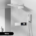 Gunmetal Luxury Brass Built-in Thermostatic Shower System With LED Display Rain&Handheld Wall- Mounted For Bathroom Hot/Cold Tap