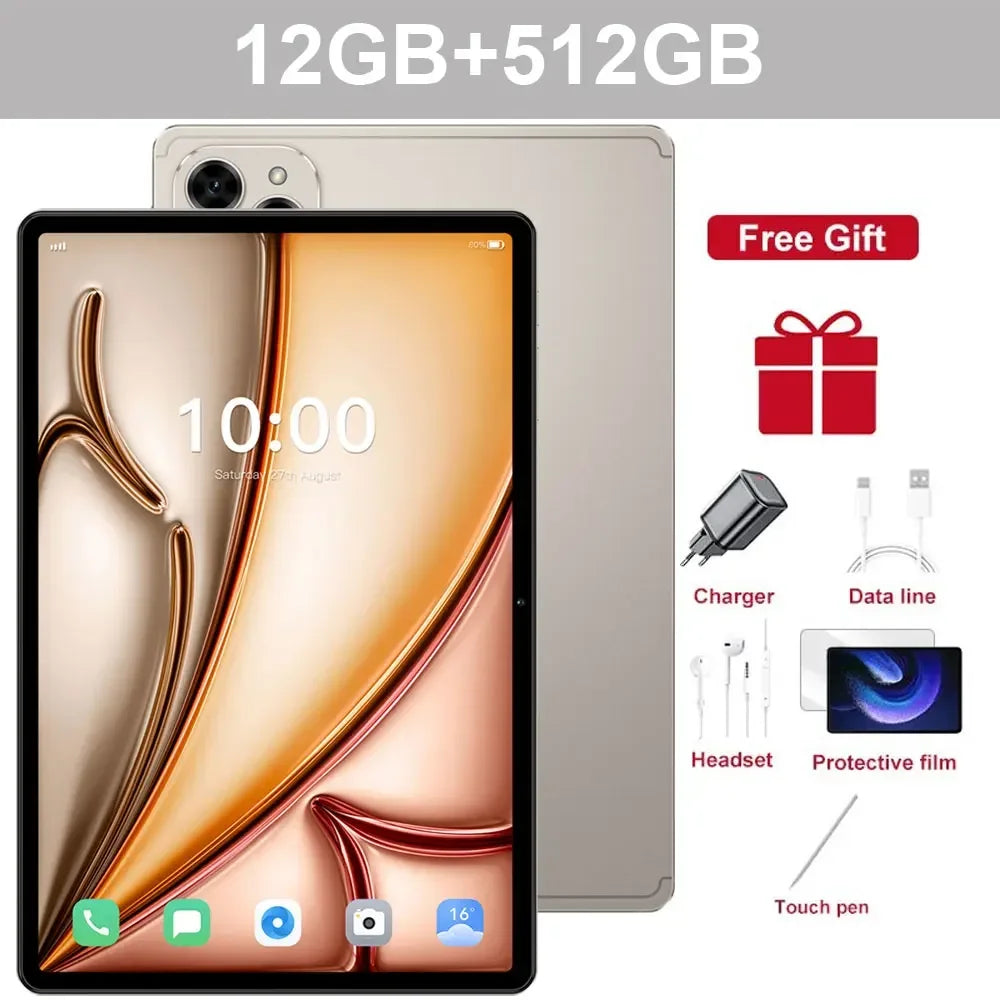 Original Pad 16 Pro Tablet PC 10.1 Inch 2026 Global Version Tab Android 15 22GB+2TB 5G Dual SIM WiFi GPS Children Kids Tablets