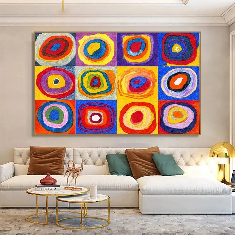 Vintage Wassily Kandinsky Canvas Painting, Transverse Line Reproduction