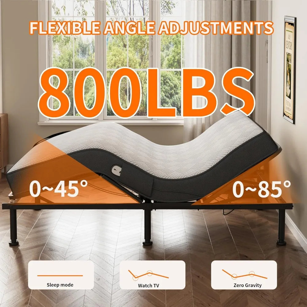 Electric Adjustable Bed Frame with Remote and 13CM Memory Foam Mattress