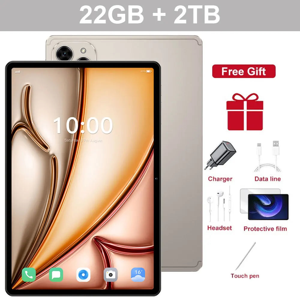 Original Pad 16 Pro Tablet PC 10.1 Inch 2026 Global Version Tab Android 15 22GB+2TB 5G Dual SIM WiFi GPS Children Kids Tablets