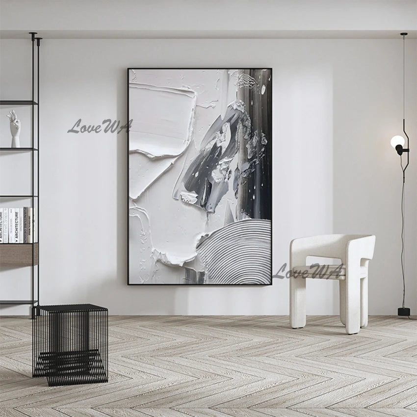 Modern Abstract Texture Acrylic Canvas Paintings, 100% Hand-painted