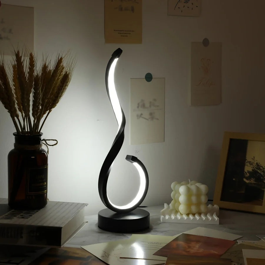 A Modern Twisting Table Lamp,