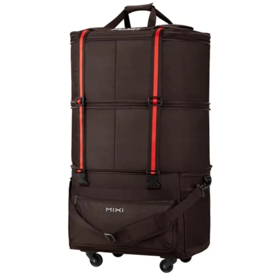 Travel Bag with Wheels Expandable Foldable Luggage Bag Collapsible Rolling Travel Duffel Bags Large Capacity Suitcase for Men W