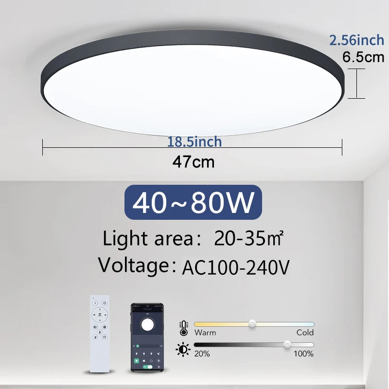 MARPOU Smart Large Led Dimmable Ceiling Light with Remote