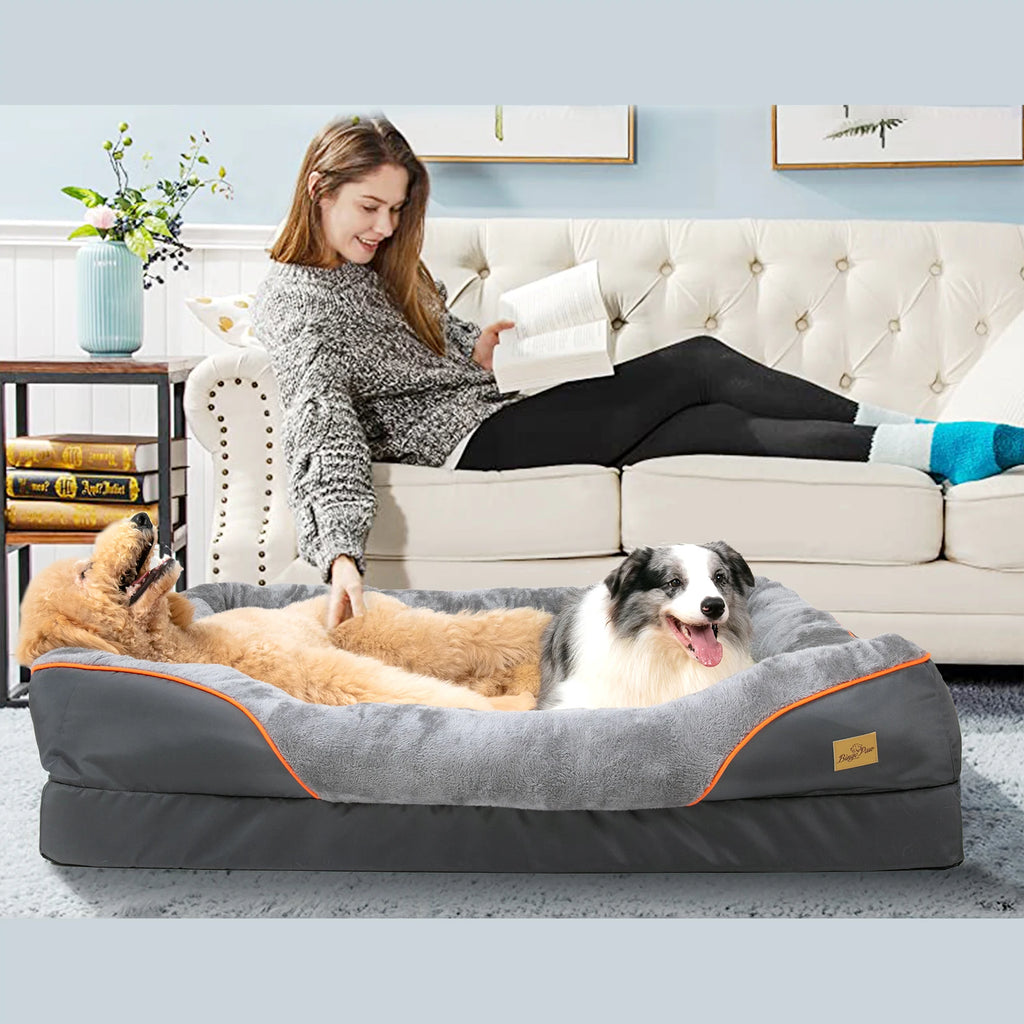 Large Soft Anti-Allergy Warm Fleece Dog Bed with Removable Washable Cover