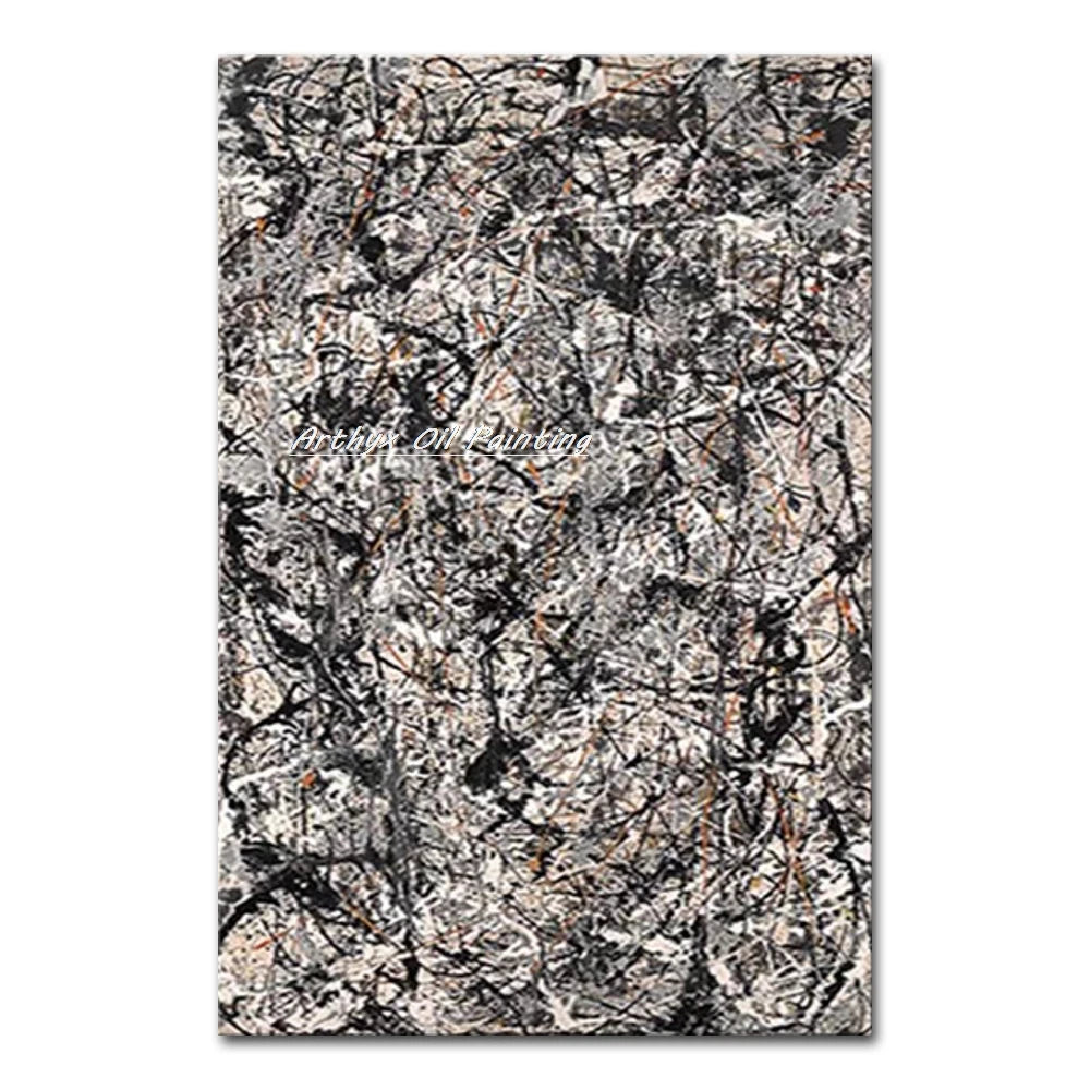 Arthyx,Hand Painted Copy Jackson Pollock Style Oil Painting on Canvas