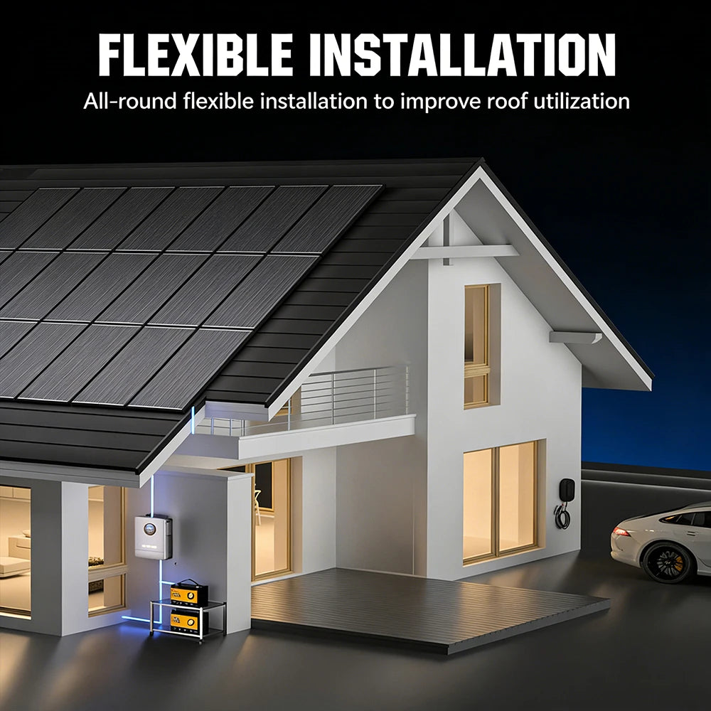 RVPOZWER 100W Solar Panels 18BB N-Type Monocrystalline Solar Cell Household Outdoor Camping 25.2% High-Efficiency PV Power