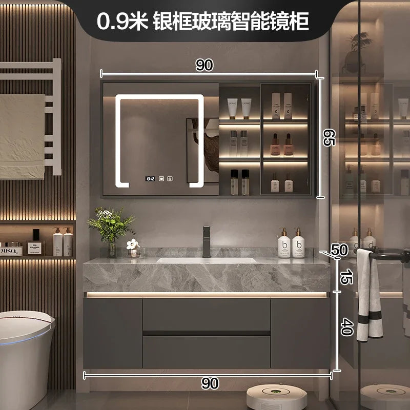 Bathroom Vanity Cabinet, Sink, Organizer Storage, Mirror