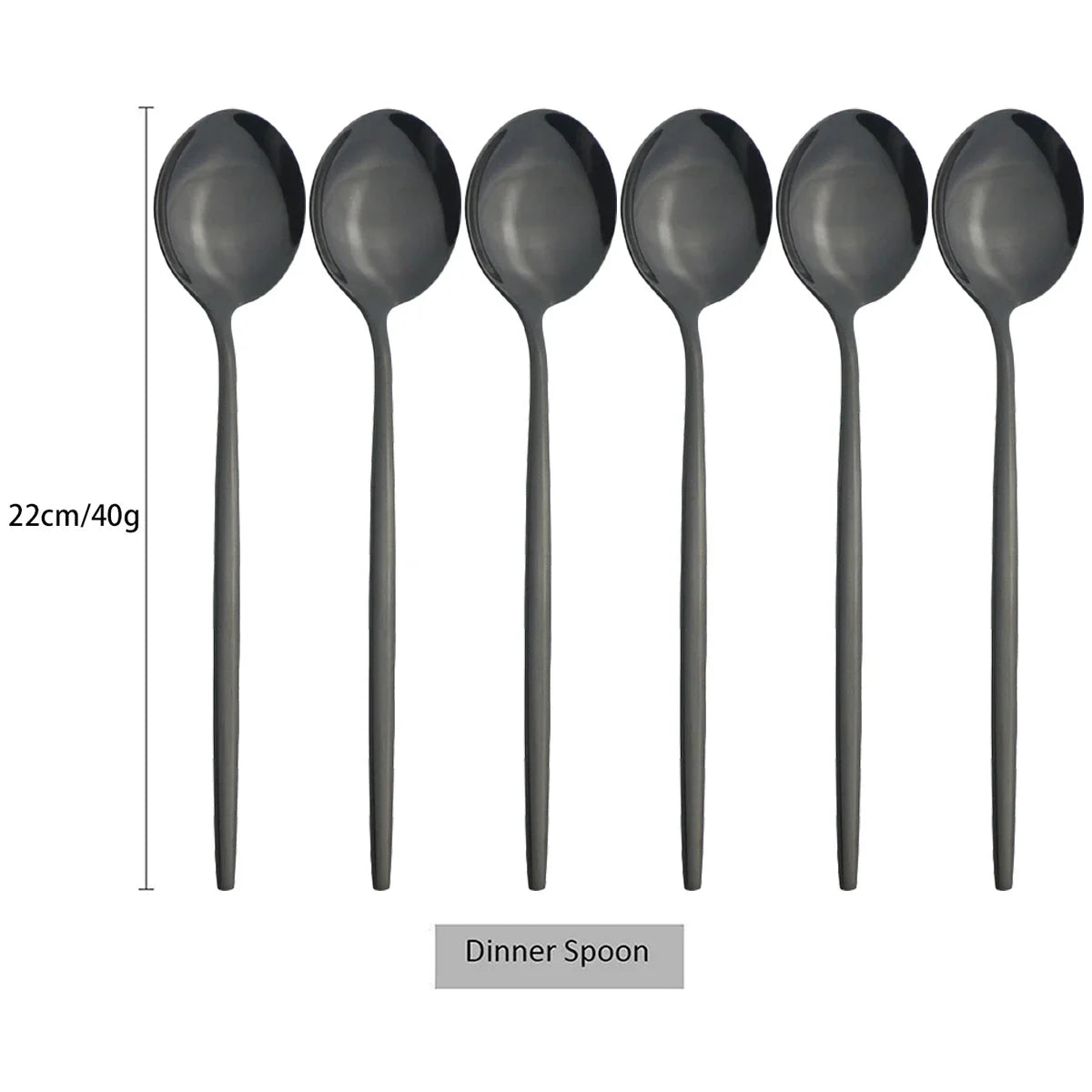 6Pcs Gold Ladle Spoon Dinnerware Western Stainless Steel Cutlery Set Dinner Spoon Soup Spoon Tableware Kitchen Silverware Set