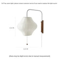 Modern Japanese Style Wall Lamp with Pull Chain Walnut Wood Base Silk Shade LED