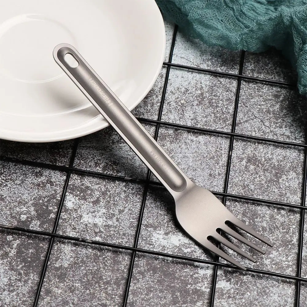 Light Titanium Long Handle Spoons and  Cutlery Fork for Outdoor Camping
