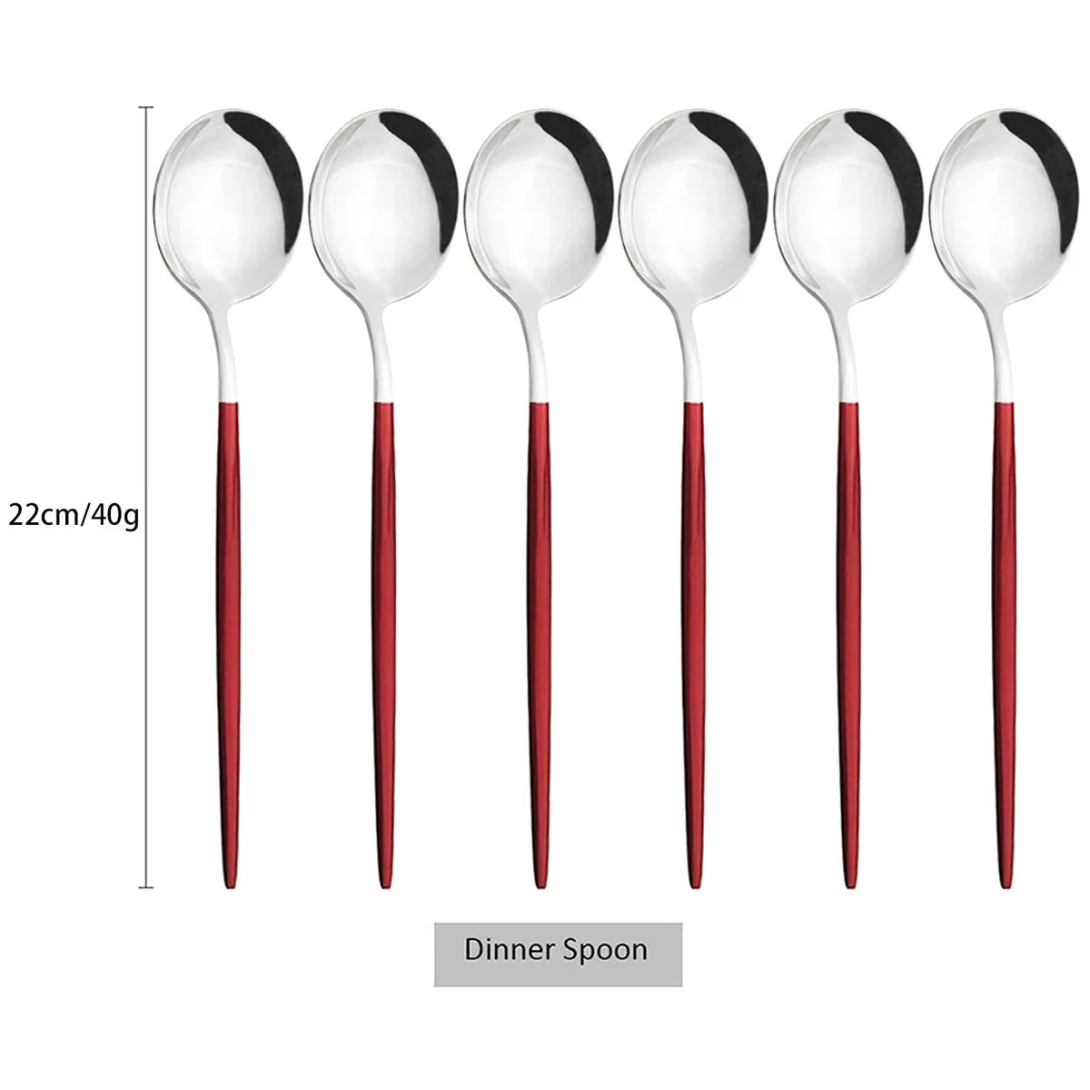 6Pcs Gold Ladle Spoon Dinnerware Western Stainless Steel Cutlery Set Dinner Spoon Soup Spoon Tableware Kitchen Silverware Set