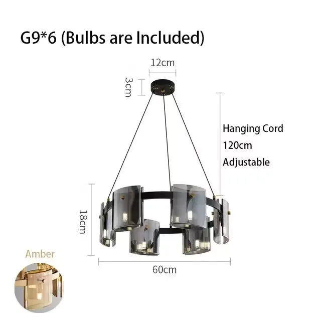 Modern Artistic Square Glass Pendant LED Lights
