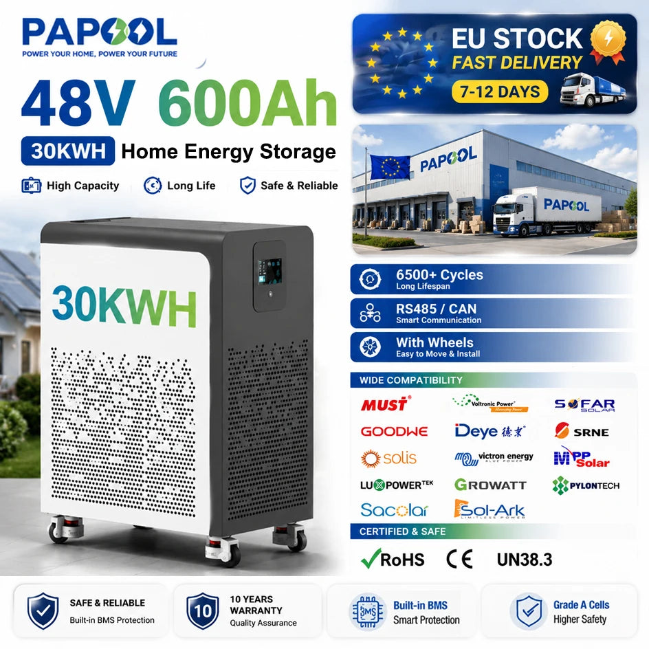 LiFePO4 48V 600Ah 300Ah Battery Pack 6500+ Cycles Bluetooth RS485 CAN BMS 51.2V 100Ah Solar Energy Storage Lithium AKKU EU STOCK
