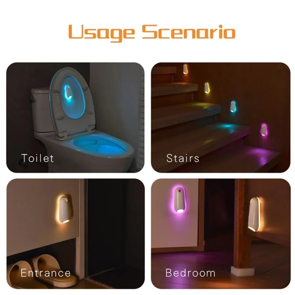 RGB Toilet Night Light Smart Led Lamp with Motion Sensor for Bathroom